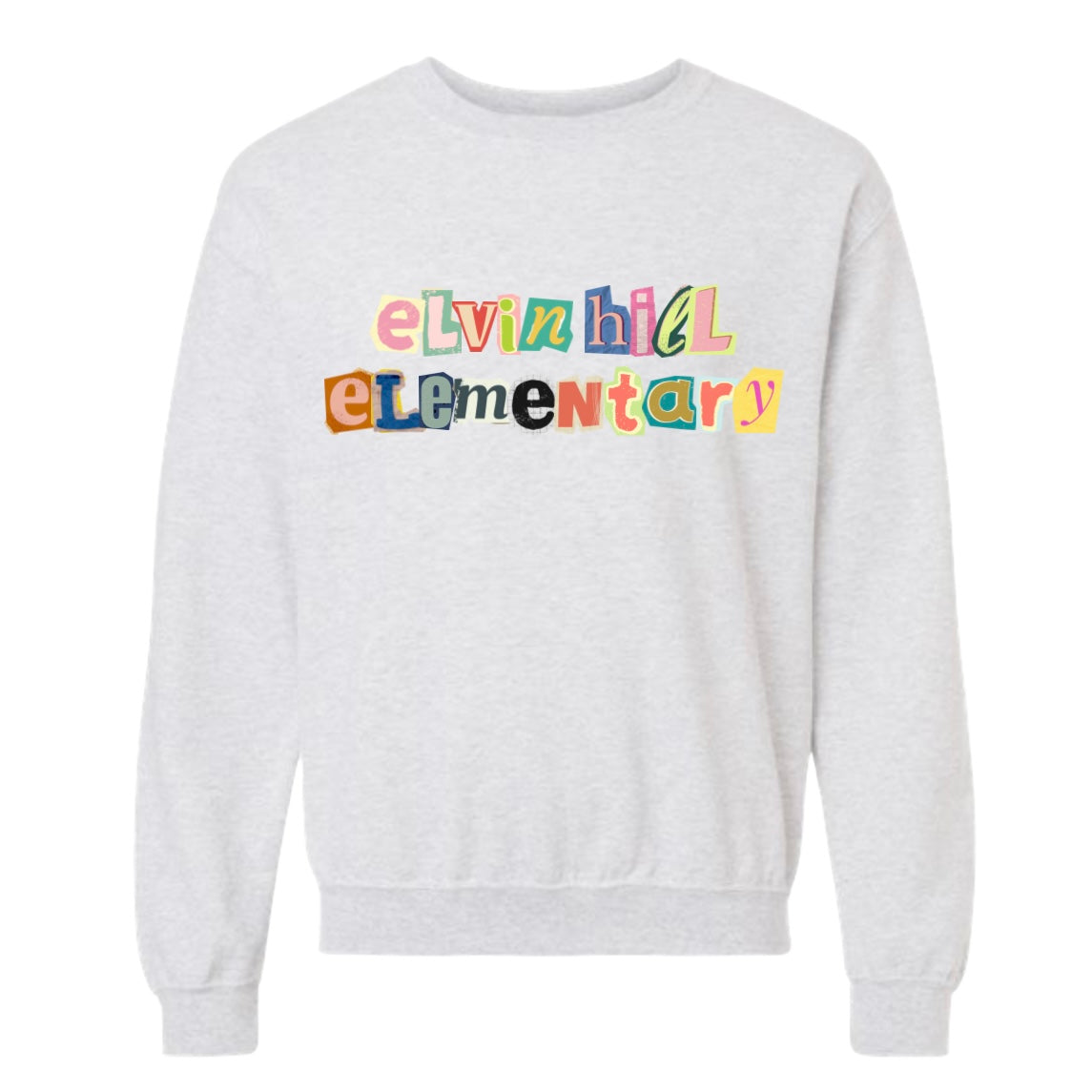 Newspaper Style School Name Sweatshirt