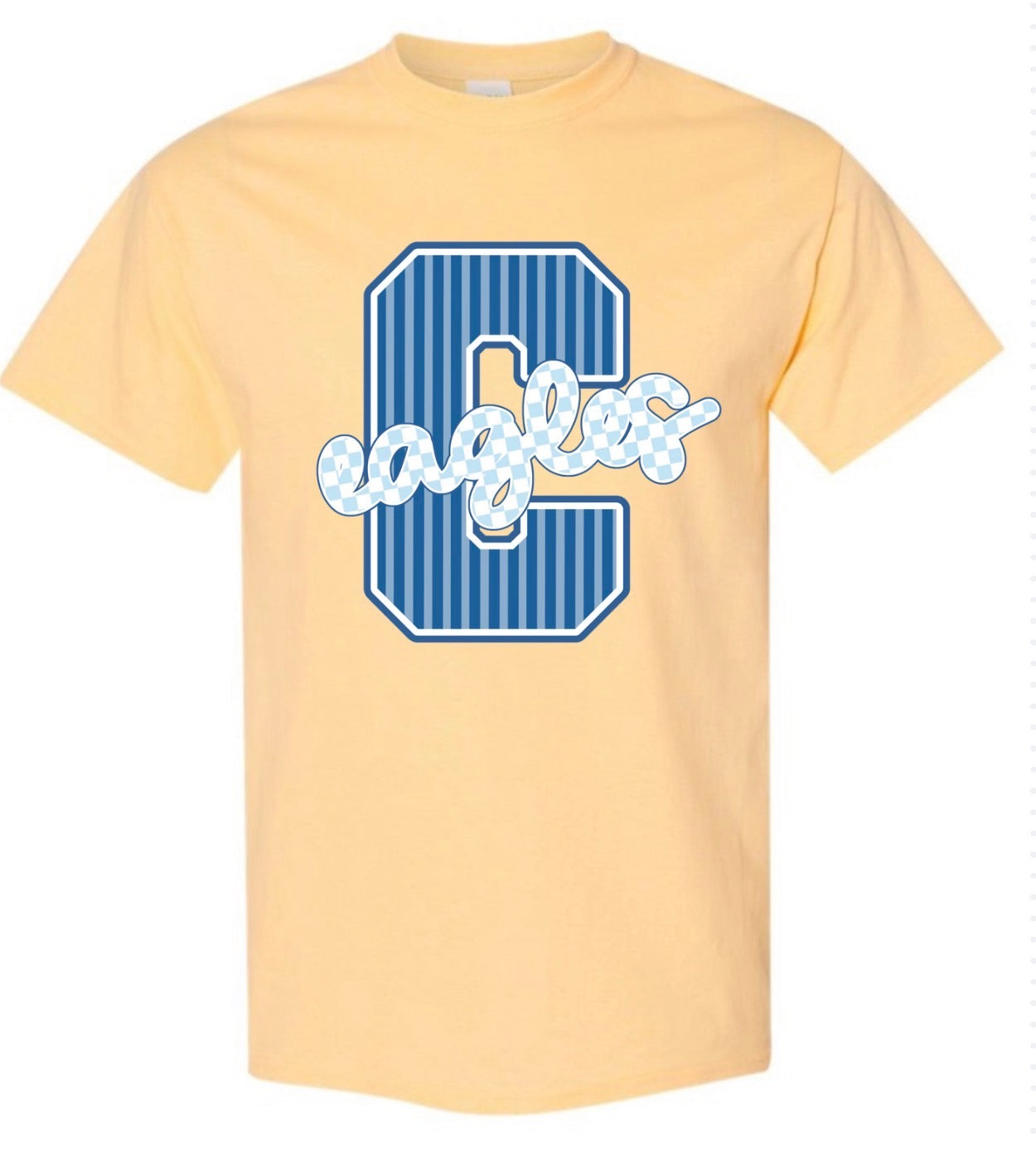 C Eagles Striped Varsity Tee - Gildan