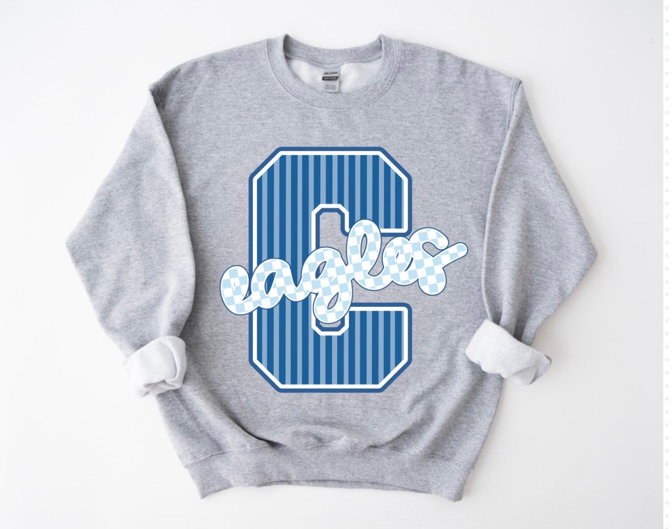 C Eagles Striped Varsity Sweatshirt