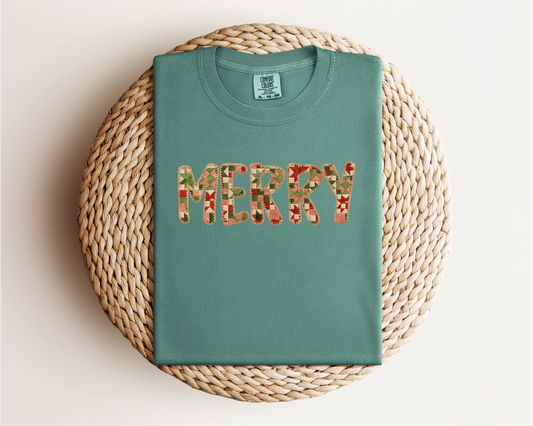 Quilted “Merry” Tee