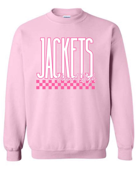 Checkered Pink Out Sweatshirt