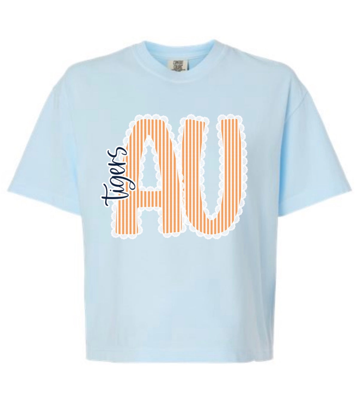 AU Striped Lace Boxy Tee