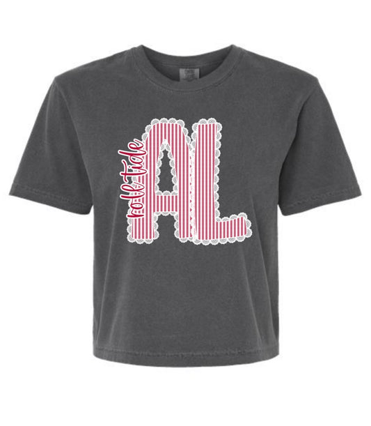 AL Striped Lace Boxy Tee