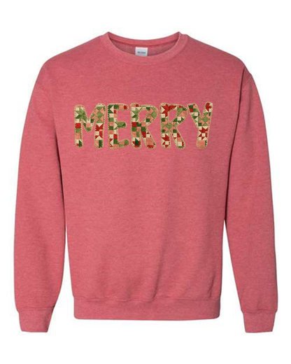 “Merry” Quilted Sweatshirt