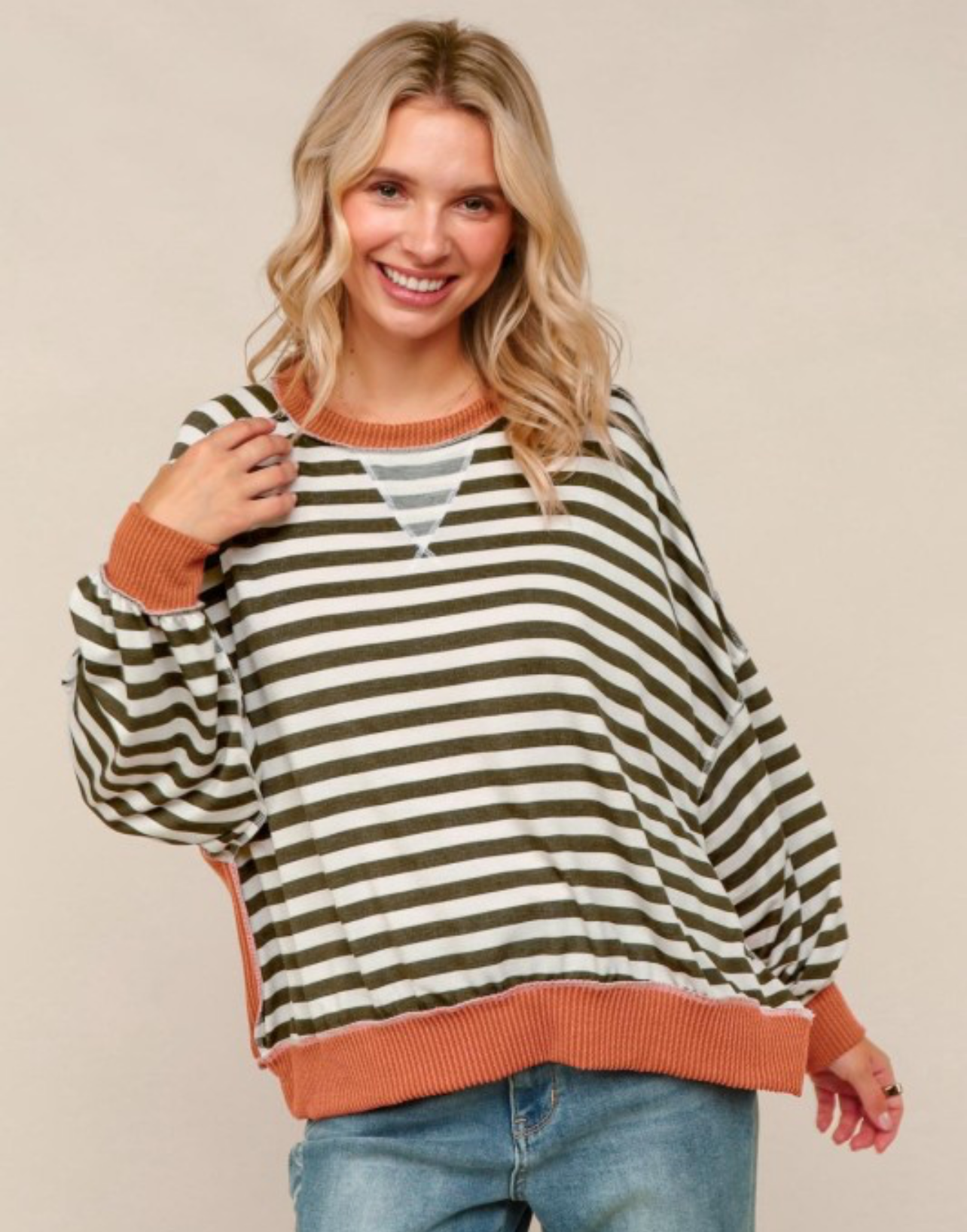Striped Pullover Knit Top