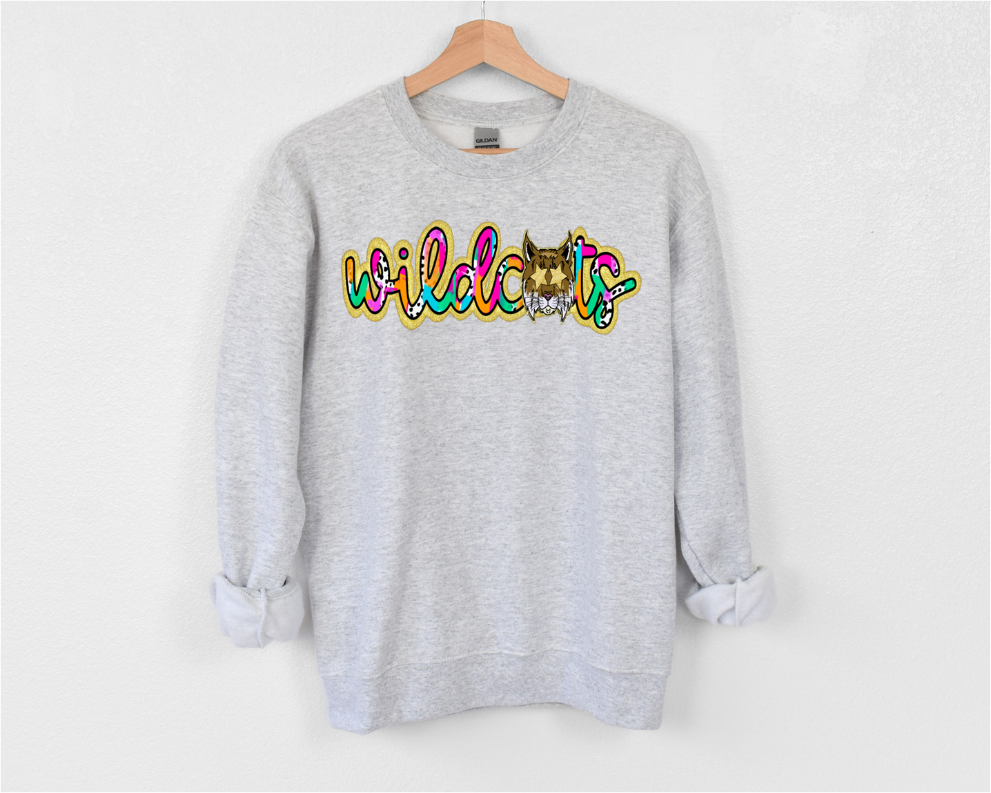“Wildcats” Girly Mascot Sweatshirt