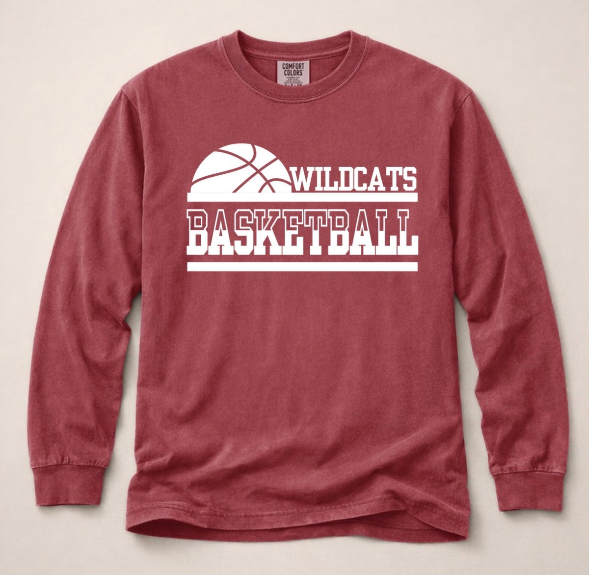 Wildcats Basketball Stacked Long Sleeve Tee