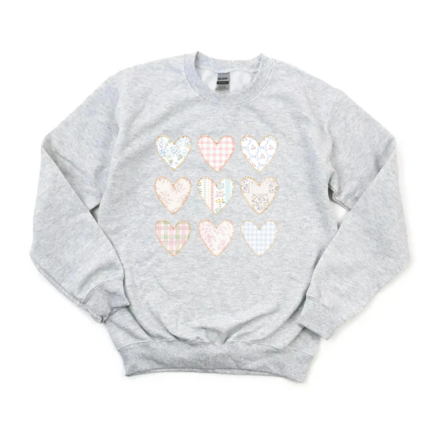 Patchwork Hearts Sweatshirt