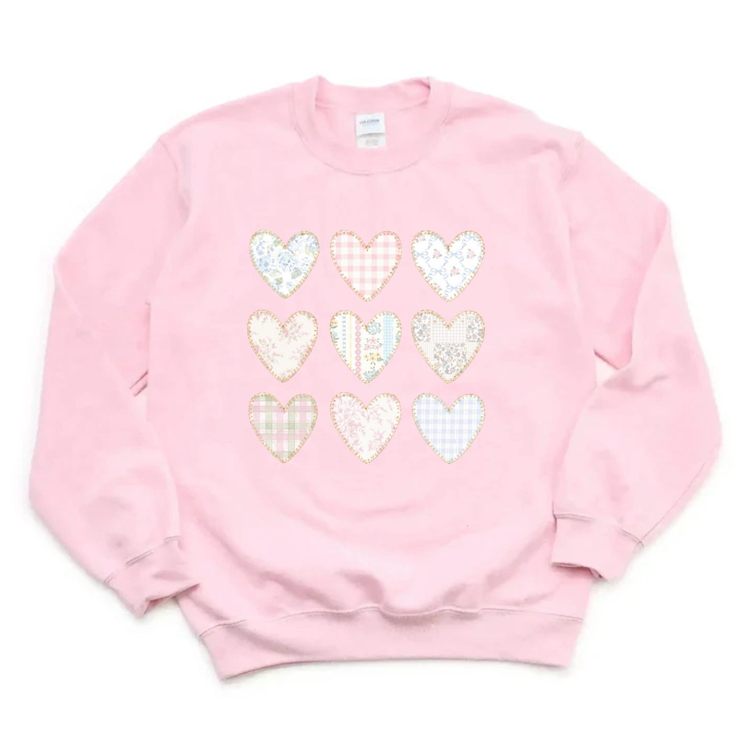 Patchwork Hearts Sweatshirt