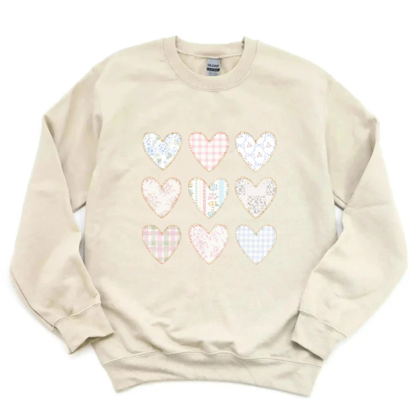 Patchwork Hearts Sweatshirt