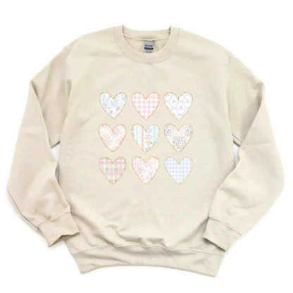 Patchwork Hearts Sweatshirt