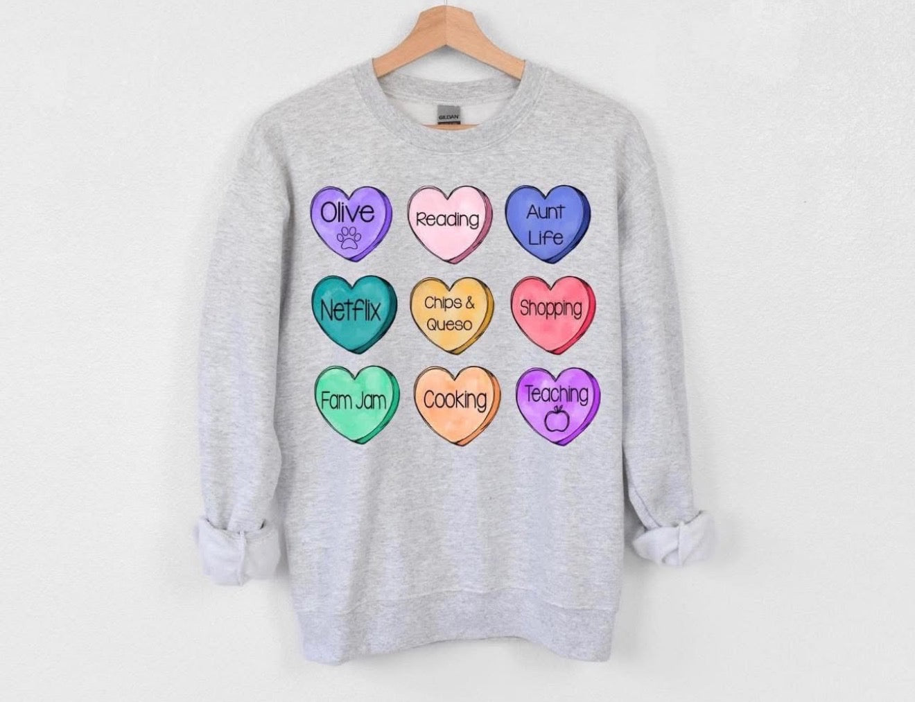 Custom Conversation Hearts Sweatshirt