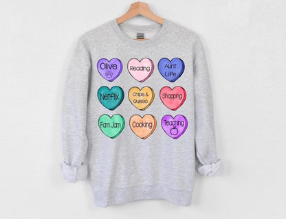 Custom Conversation Hearts Sweatshirt