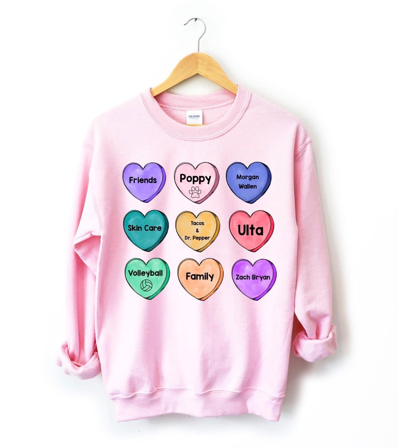 Custom Conversation Hearts Sweatshirt