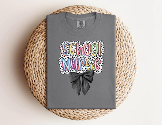 “School Nurse” Bow Tee