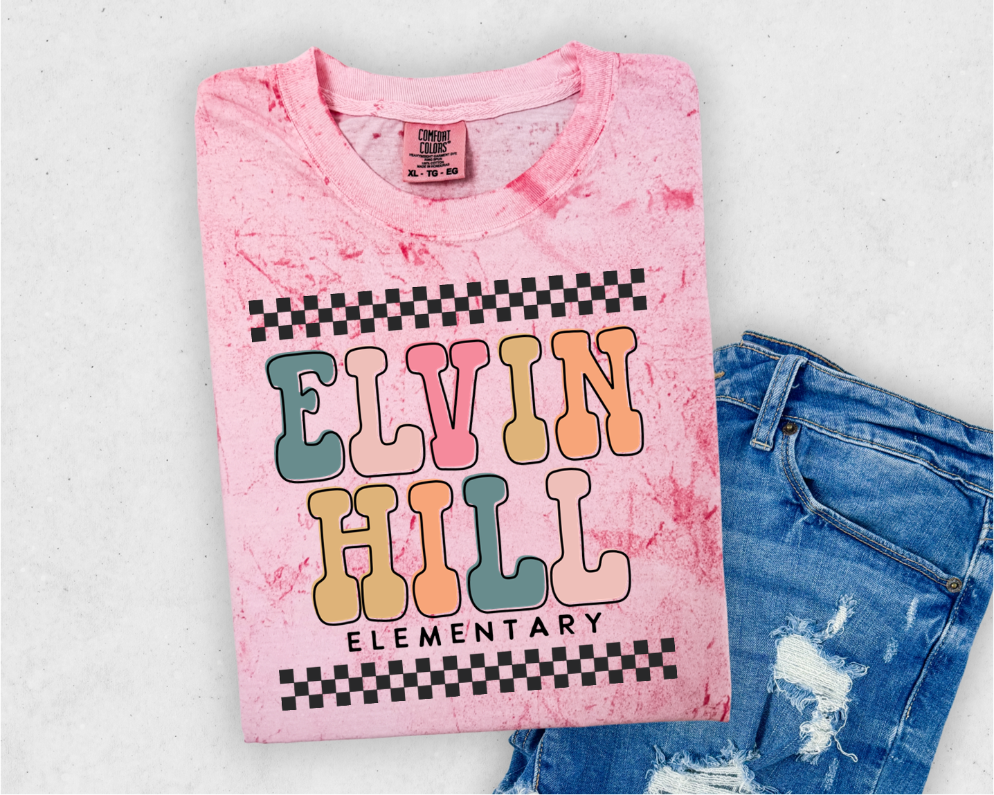 “Elvin Hill” Checked Tee