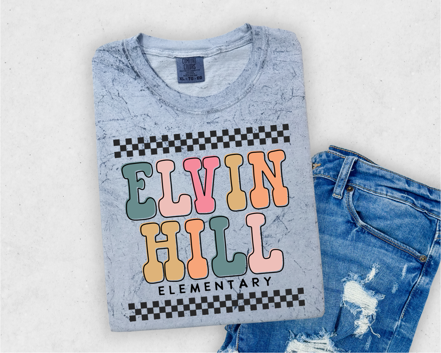 “Elvin Hill” Checked Tee
