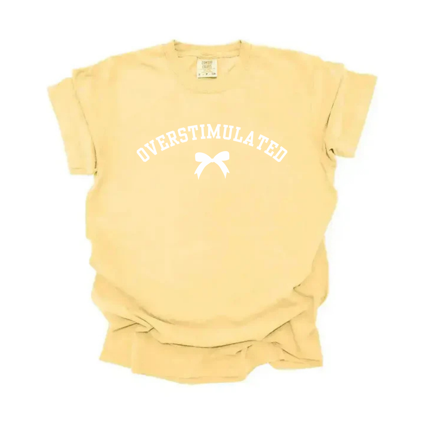 “Overstimulated” Bow Tee