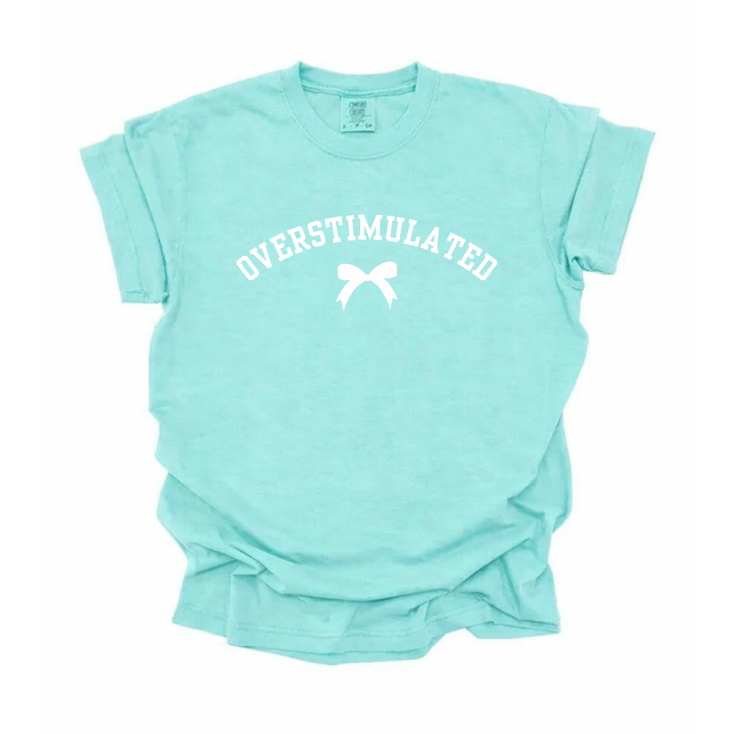 “Overstimulated” Bow Tee