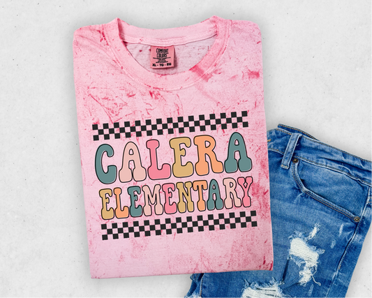 “Calera Elementary” Checked Tee