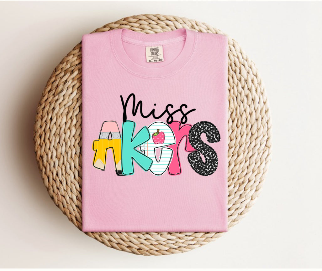 Custom Teacher Name Tee