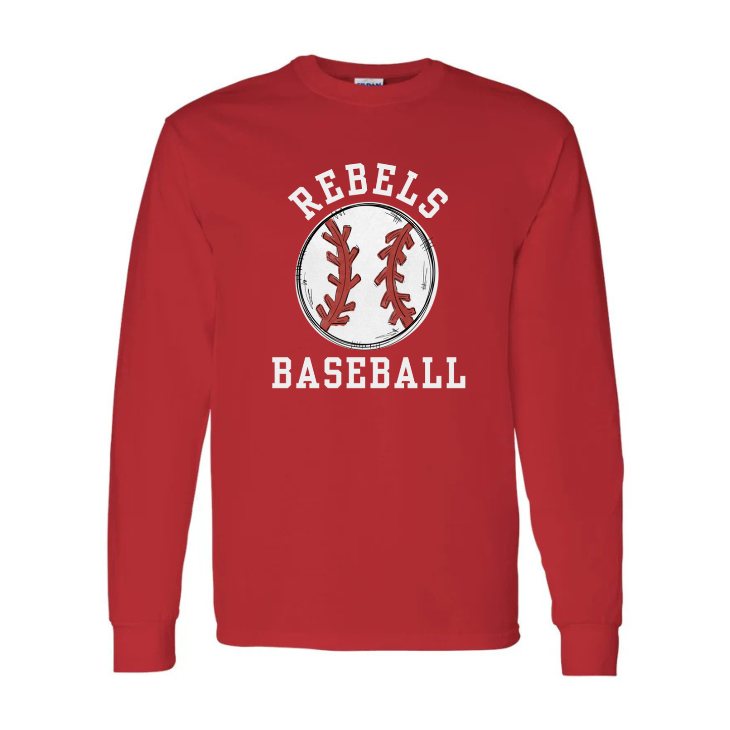 Rebels Baseball Doodle Long Sleeve Tee