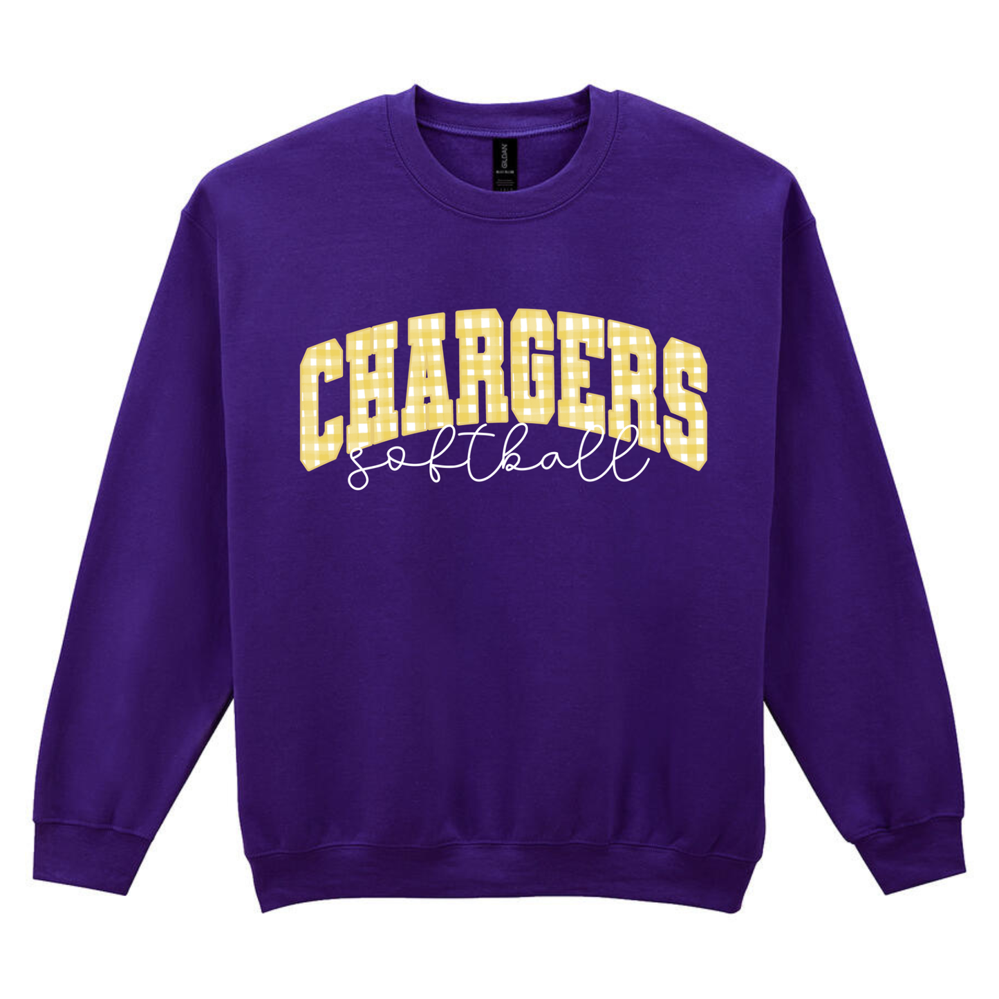 Gingham Chargers Softball Sweatshirt