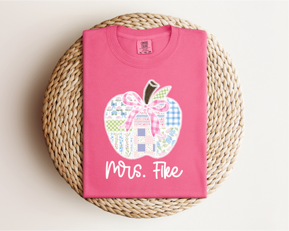 Apple Custom Teacher Name Tee