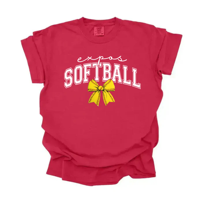 Expos Softball Bow Tee