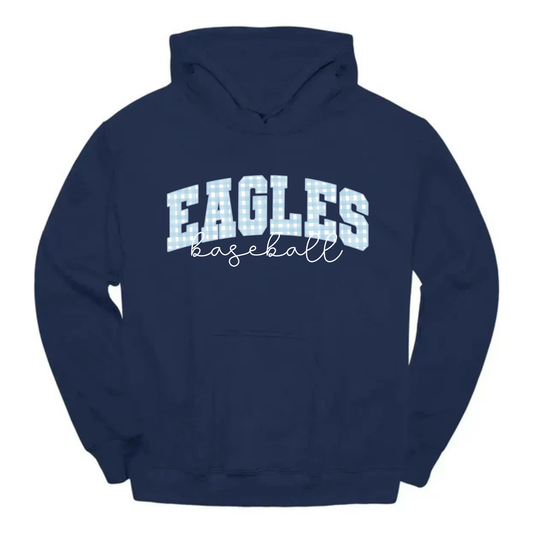 Gingham Eagles Baseball Hoodie
