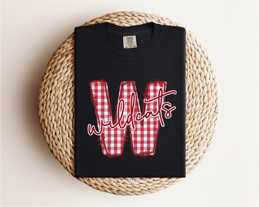 Shelby County Wildcats Gingham Tee