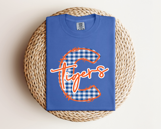 Clanton Tigers Gingham Tee