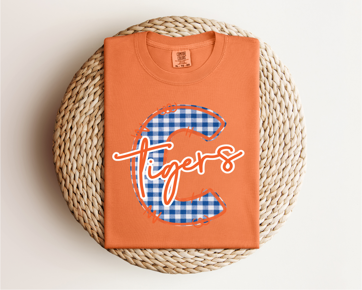 Clanton Tigers Gingham Tee