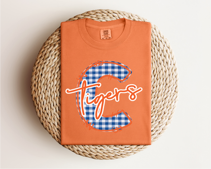 Clanton Tigers Gingham Tee