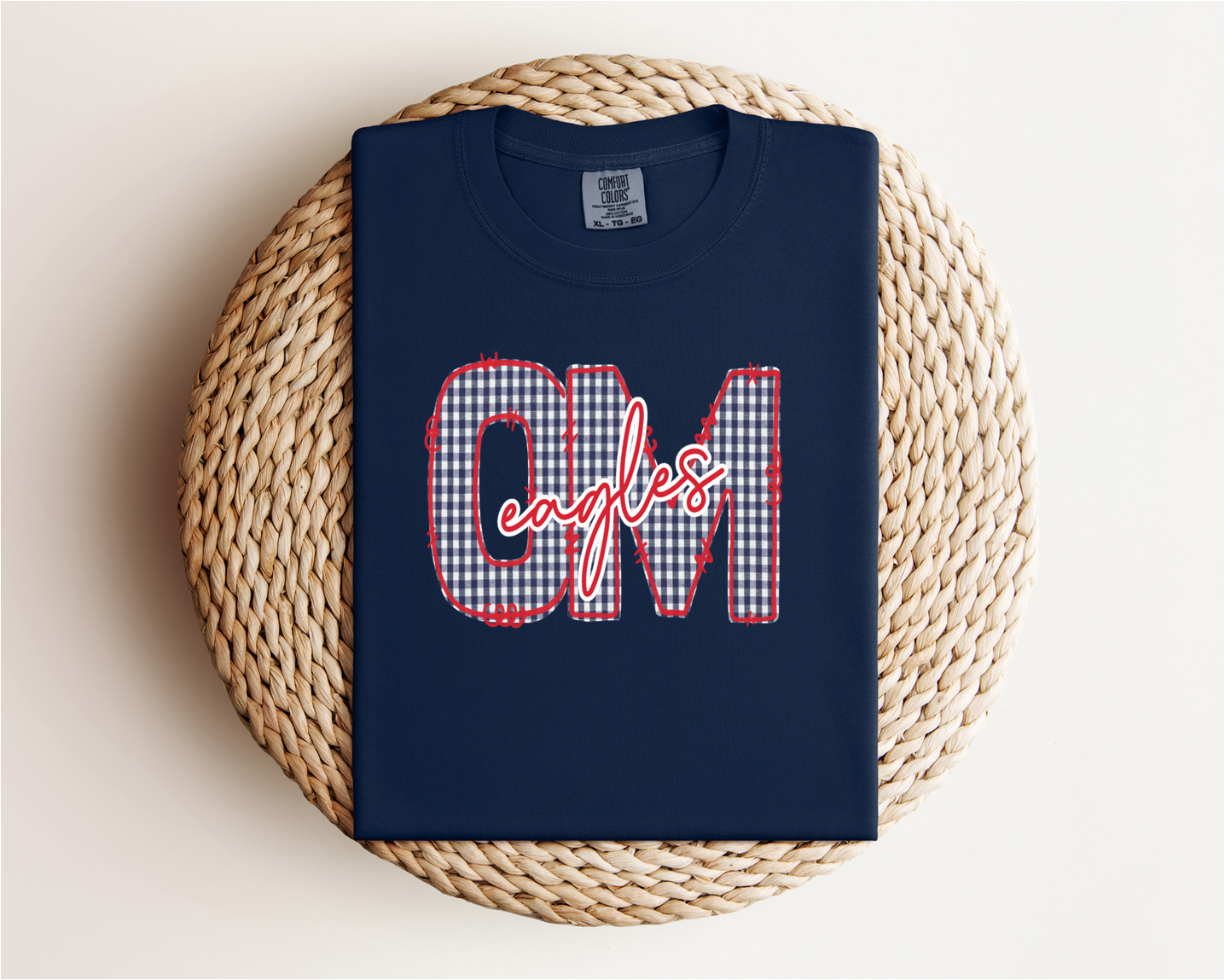 Oak Mountain Eagles Gingham Tee