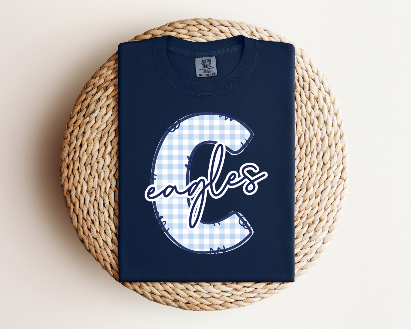 Calera Eagles Gingham Tee