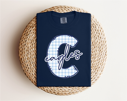 Calera Eagles Gingham Tee