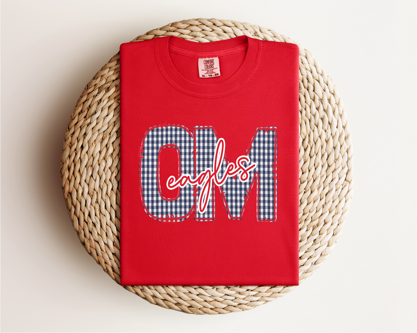 Oak Mountain Eagles Gingham Tee