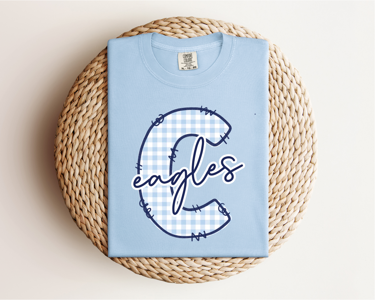 Calera Eagles Gingham Tee