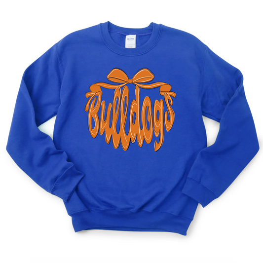 Monochromatic Bulldogs Bow Sweatshirt