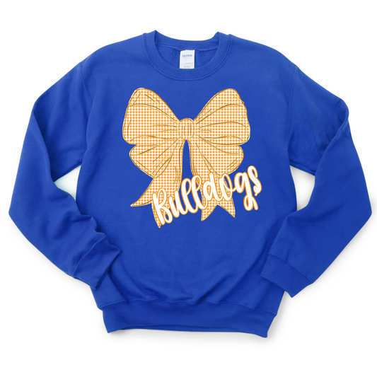 Bulldogs Gingham Bow Sweatshirt