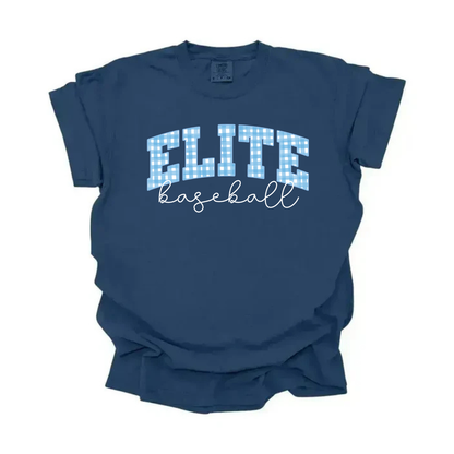 Elite Baseball Gingham Tee