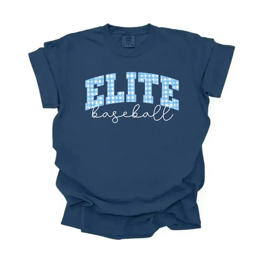 Elite Baseball Gingham Tee