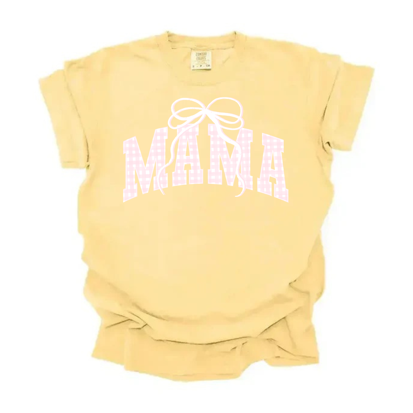 Gingham Mama Bow Tee