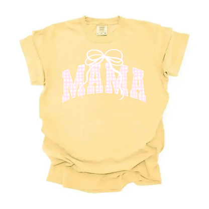Gingham Mama Bow Tee
