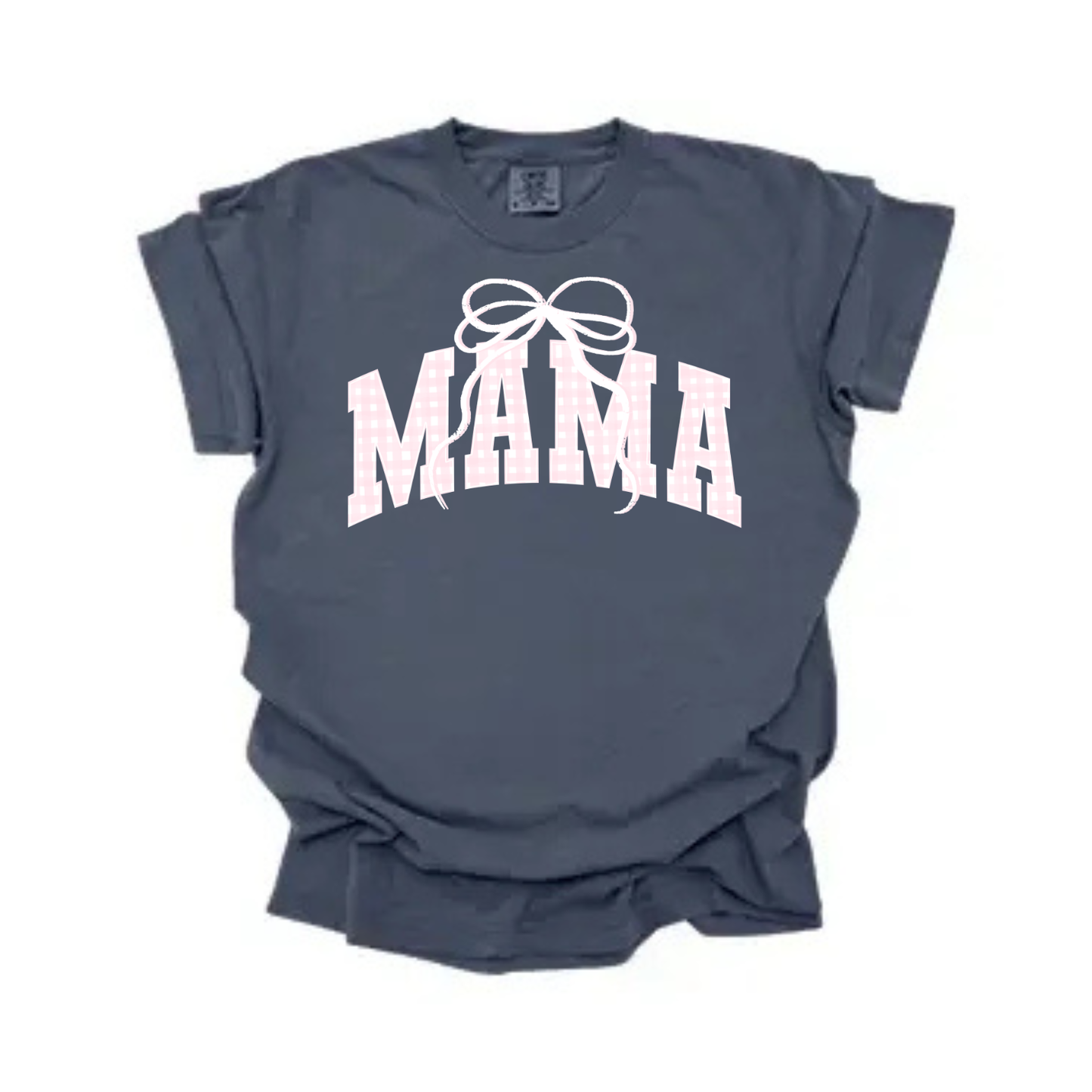 Gingham Mama Bow Tee