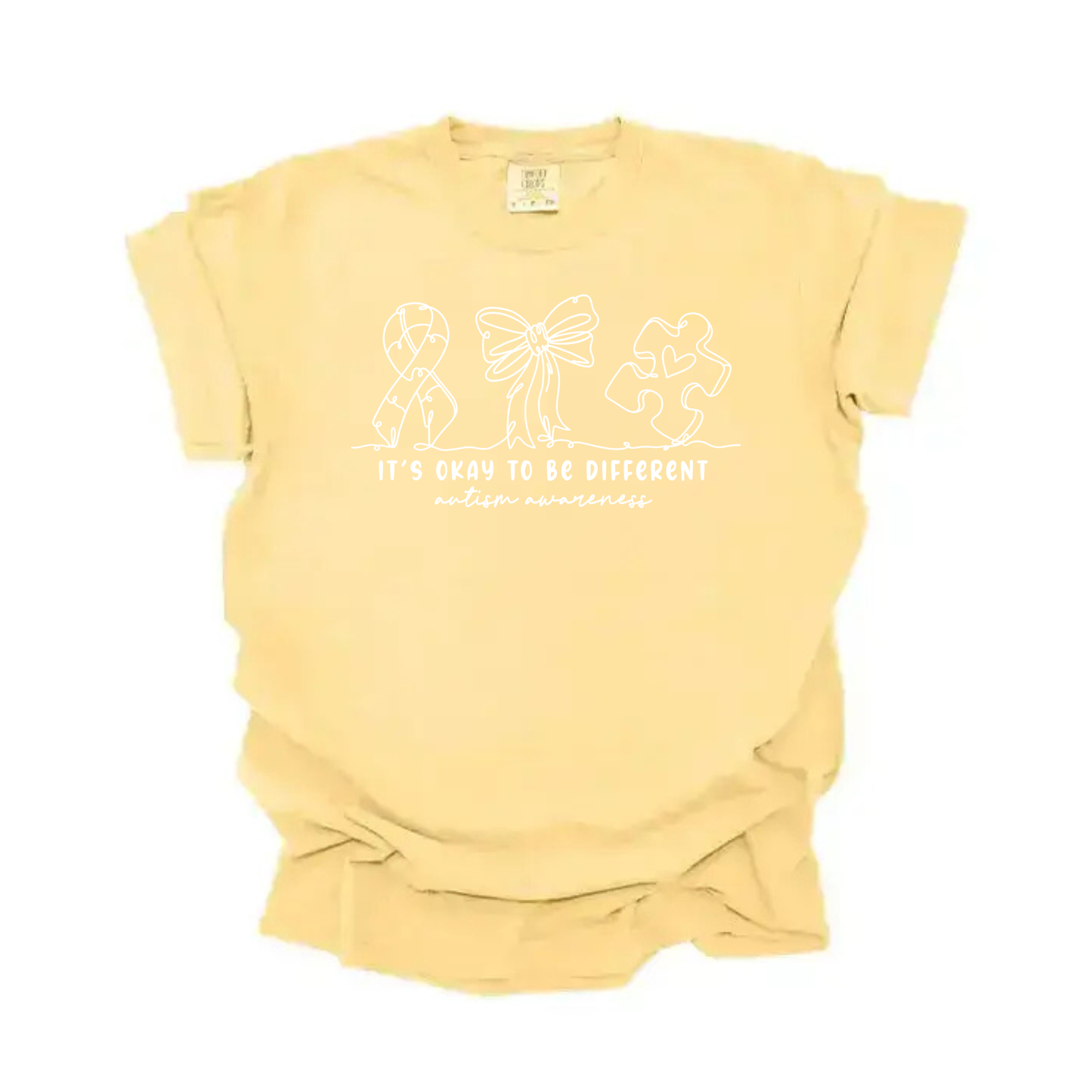 Autism Awareness Bow Tee - White Design