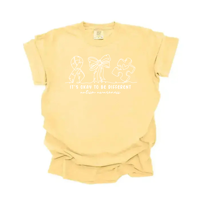 Autism Awareness Bow Tee - White Design