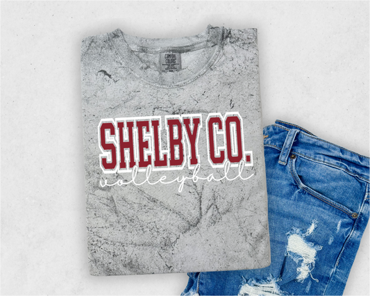 “Shelby Co. Volleyball” Color Blast Tee