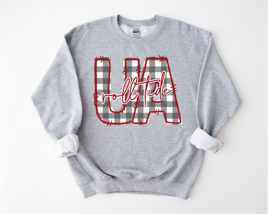 University of Alabama Gingham Sweatshirt